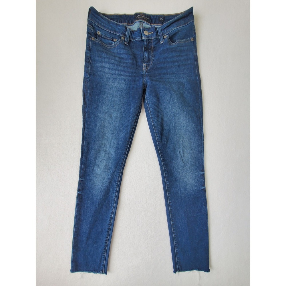 Lucky Brand Lolita Skinny Jeans 4/27 Medium Blue Raw‎ Hem